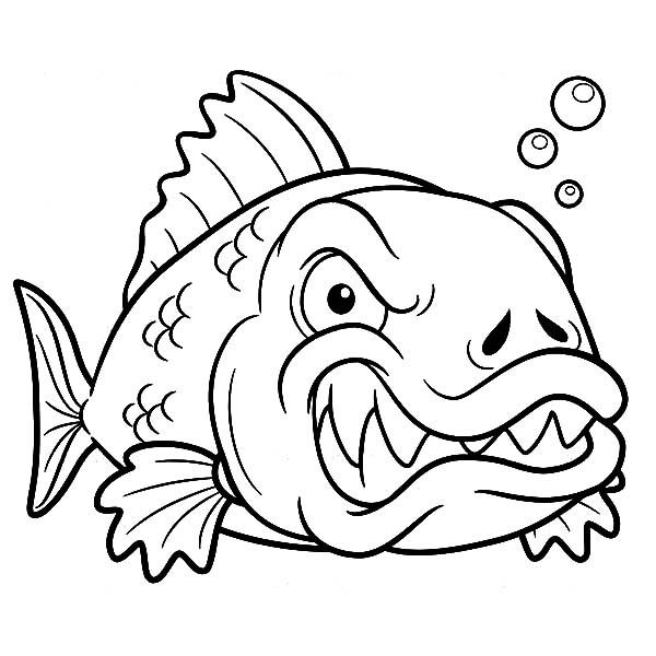 600x600 Angry Monster Fish Coloring Pages Color Luna