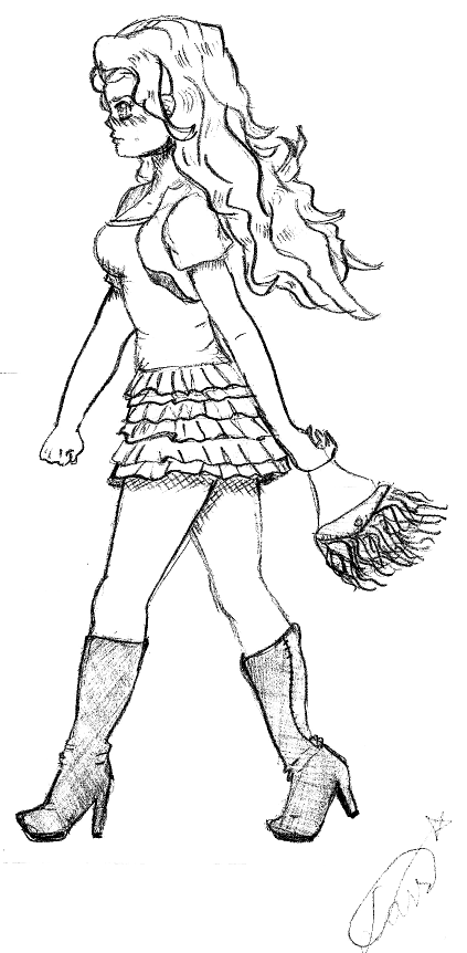 423x862 Sadangry Girl Sketch By Laisoca123