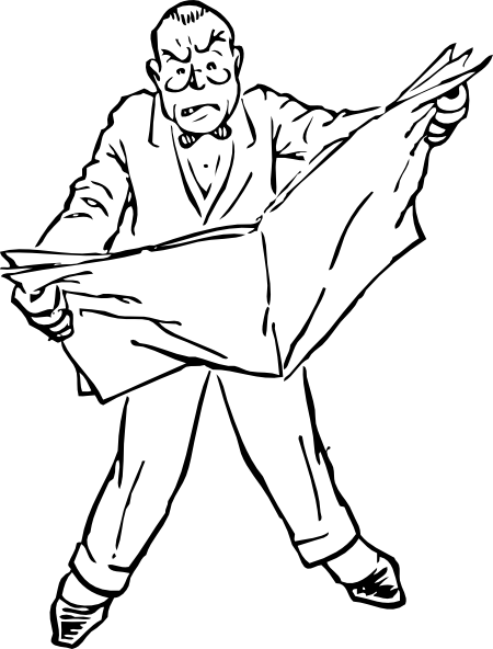 450x592 Angry At The News Clip Art Free Vector 4vector