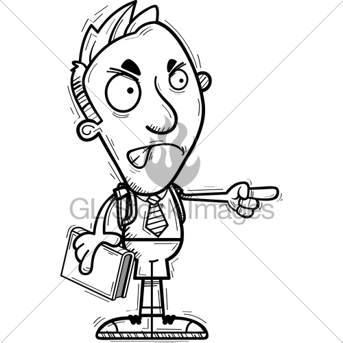500x500 Angry Cartoon Man Student Gl Stock Images