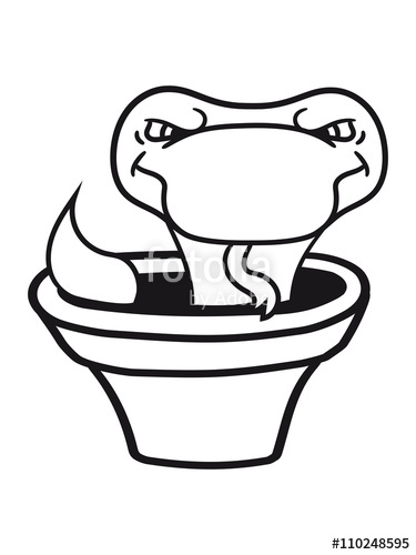 375x500 Pot Vessel Bucket Hole Snake Comic Cartoon Angry Dangerous Stock