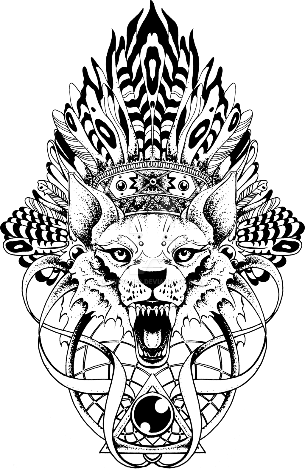 1024x1590 Angry Wolf By Quidames