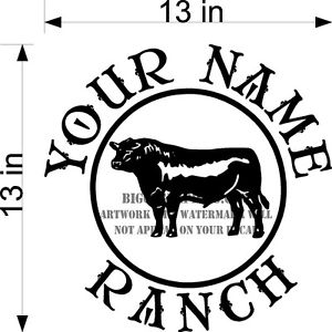 300x300 Custom Vinyl Decal Your Name Ranch Cattle Cow Angus Full Body New