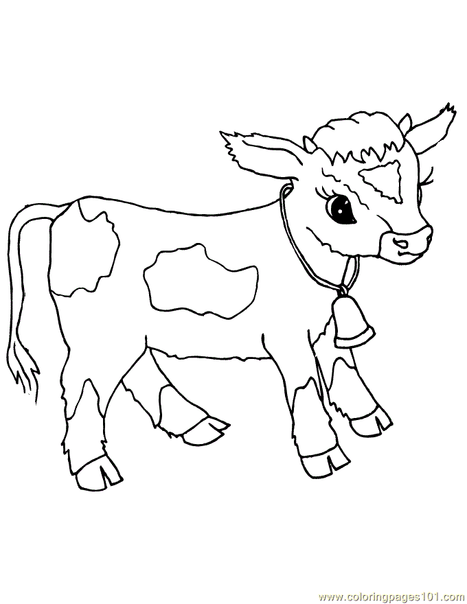 680x880 Baby Cow Coloring Page