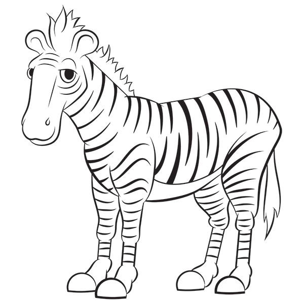 600x600 Cartoon Zebra Step By Step Drawing Lesson