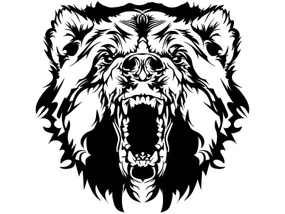 570x429 Grizzly Bear 1 Head Face Animal Growling Mascot Svg Eps
