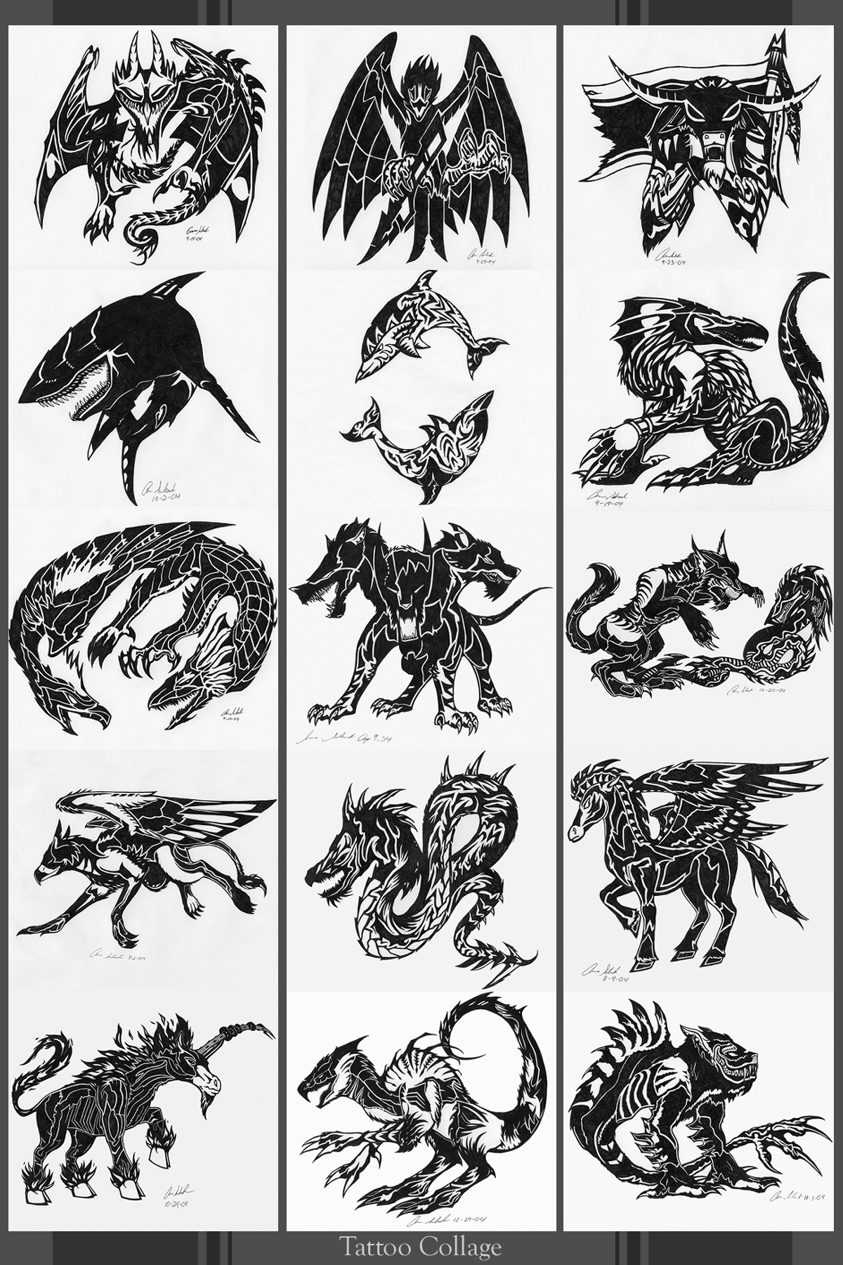 1200x1800 Tattoo Collage By Dusky Hawk