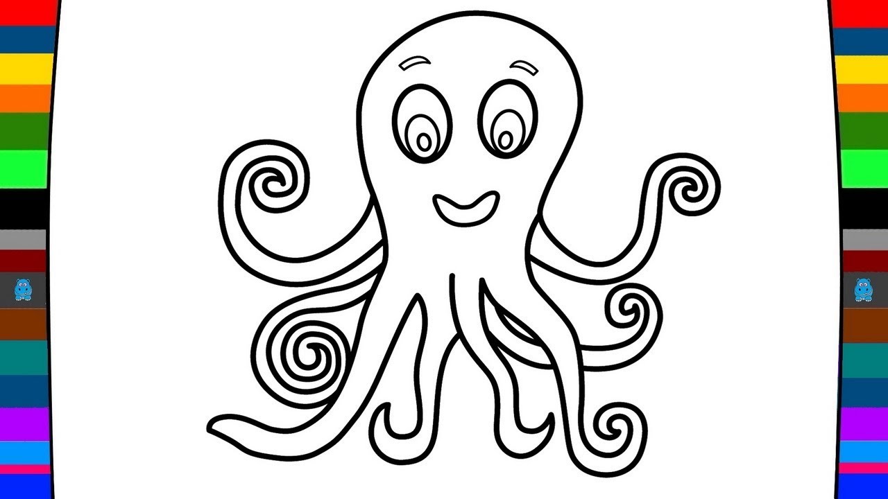 1280x720 Sea Animals Coloring Pages How To Draw A Octopus Drawing