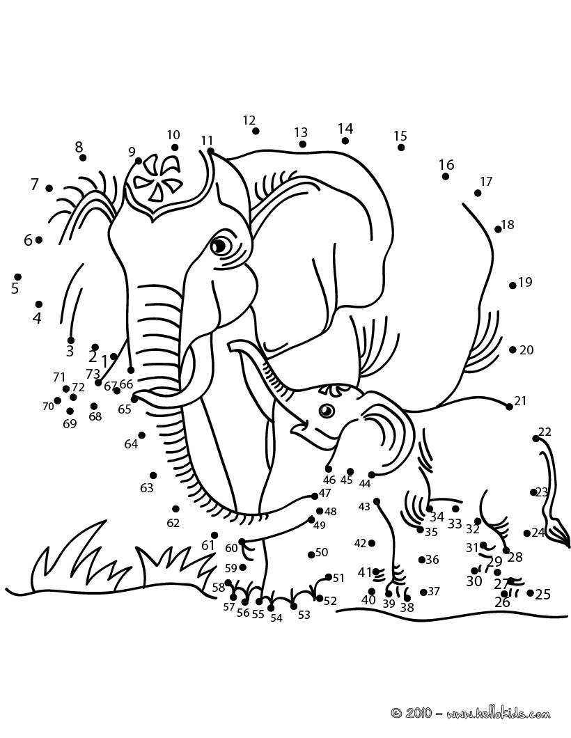 820x1060 Elephants Dot To Dot Game