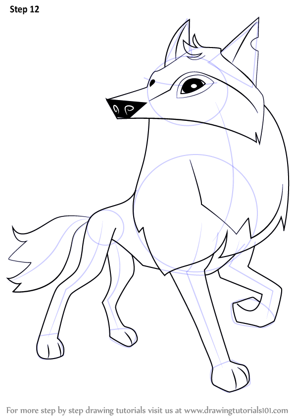 598x844 Learn How To Draw Arctic Wolf From Animal Jam (Animal Jam) Step By