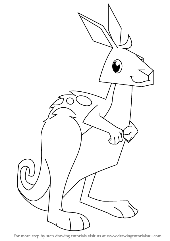 598x844 Learn How To Draw Kangaroo From Animal Jam (Animal Jam) Step By