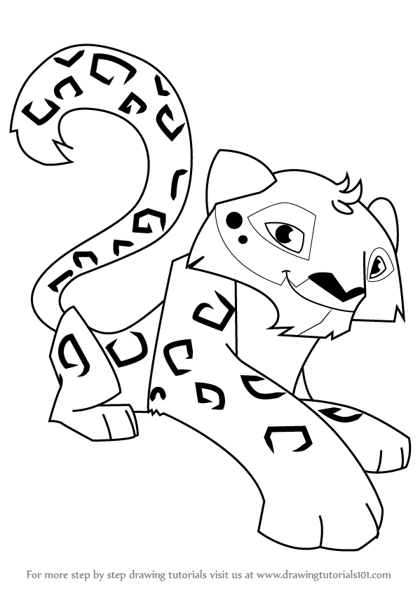 599x846 Learn How To Draw Snow Leopard From Animal Jam (Animal Jam) Step