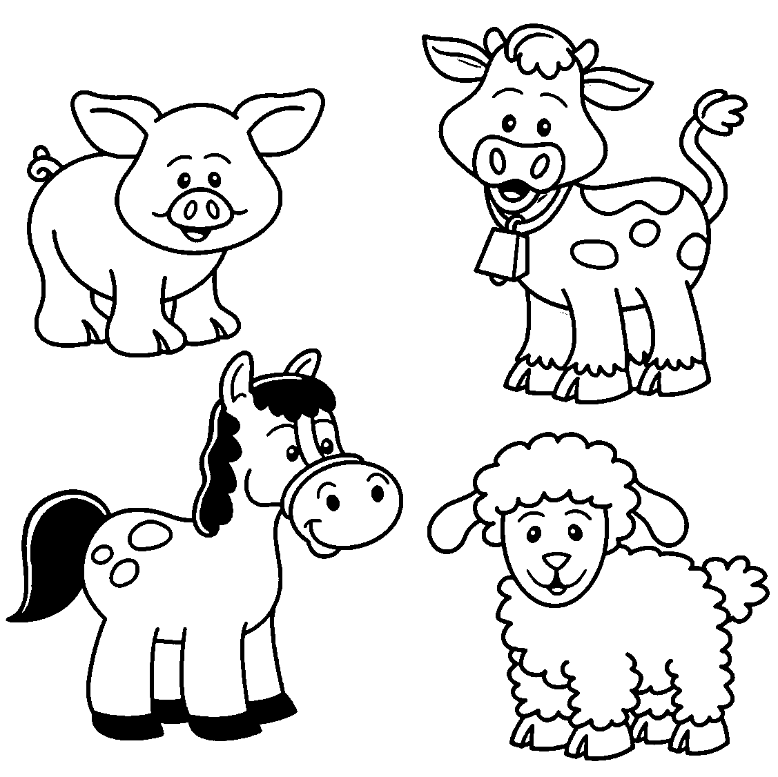 1127x1126 Baby Farm Animal Coloring Pages
