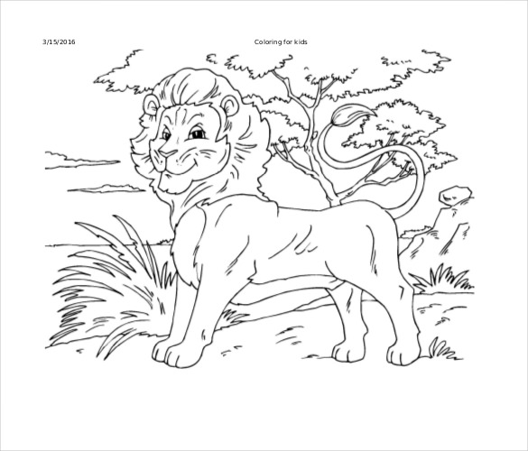 585x500 Lion Drawing Template Free Pdf Documents Download Free