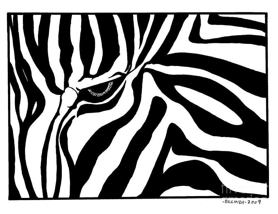 900x693 Eye Of The Zebra Drawing By Billinda Brandli Devillez