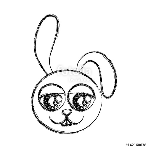 500x500 Blurred Silhouette Caricature Face Rabbit Animal With Expressive