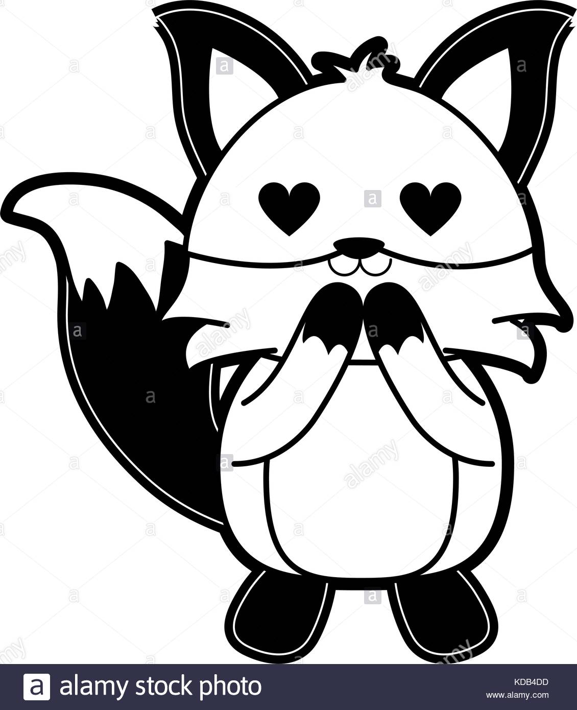 1130x1390 Fox With Heart Eyes Cute Animal Cartoon Icon Image Stock Vector