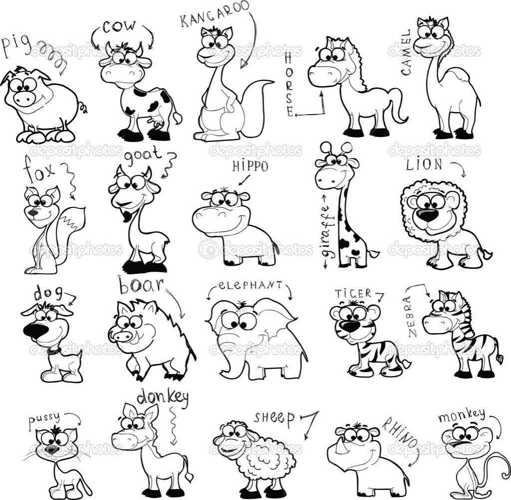 1024x1003 Draw Animal Pictures How To Draw Cartoon Animal Faces Drawing