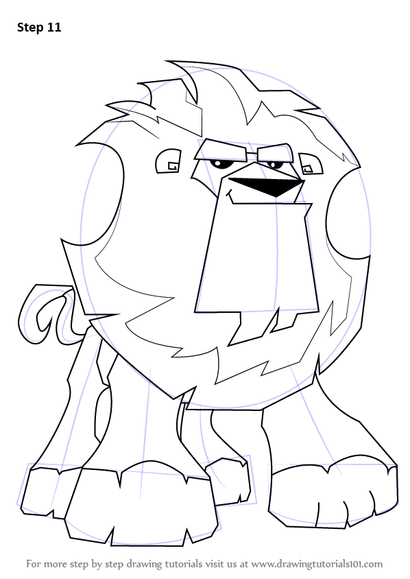 598x844 Learn How To Draw Lion From Animal Jam (Animal Jam) Step By Step
