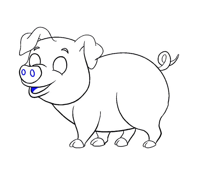 678x600 How To Draw A Cartoon Pig In A Few Easy Steps Easy Drawing Guides