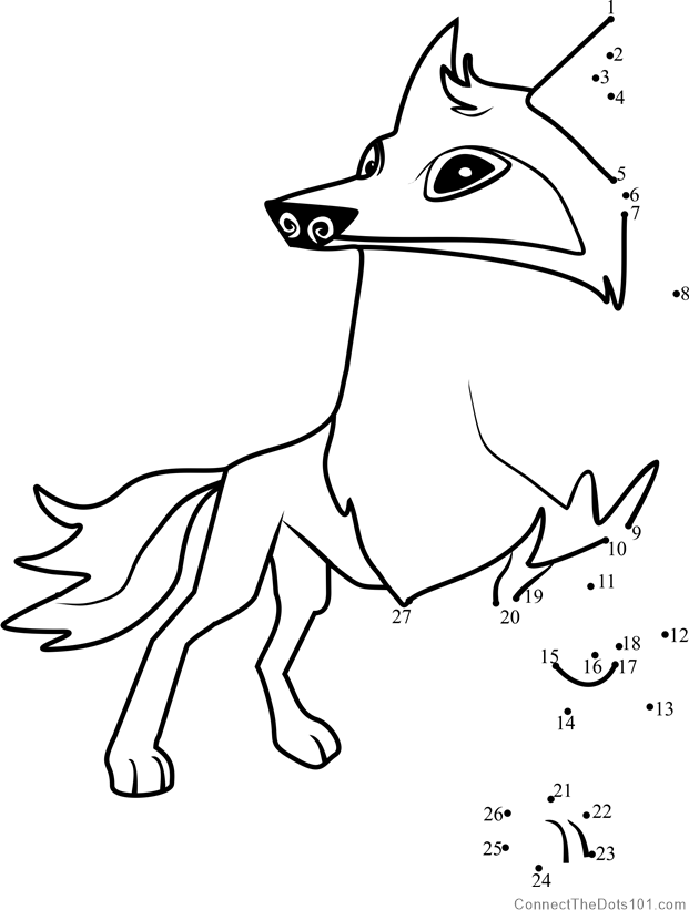 621x830 Arctic Wolf Animal Jam Dot To Dot Printable Worksheet