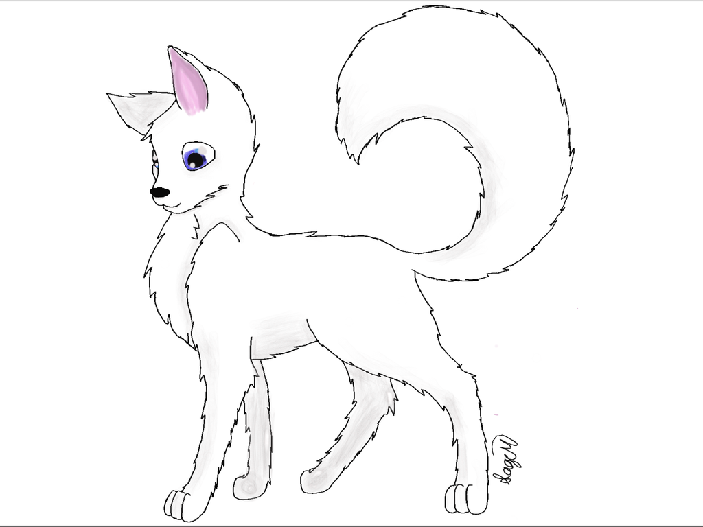 1024x768 White Arctic Wolf By Rainbowdjcookie