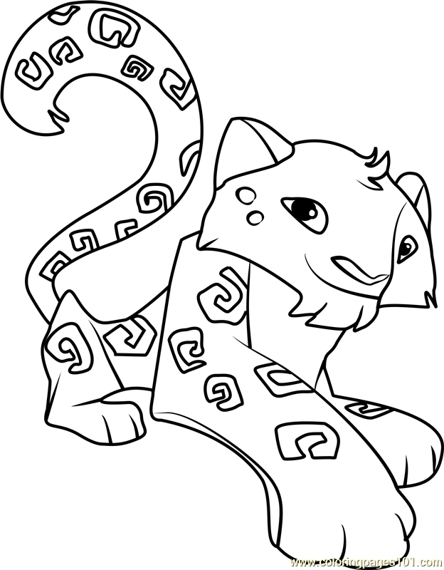 624x800 Animal Jam Coloring Pages Snow Leopard Download Printable