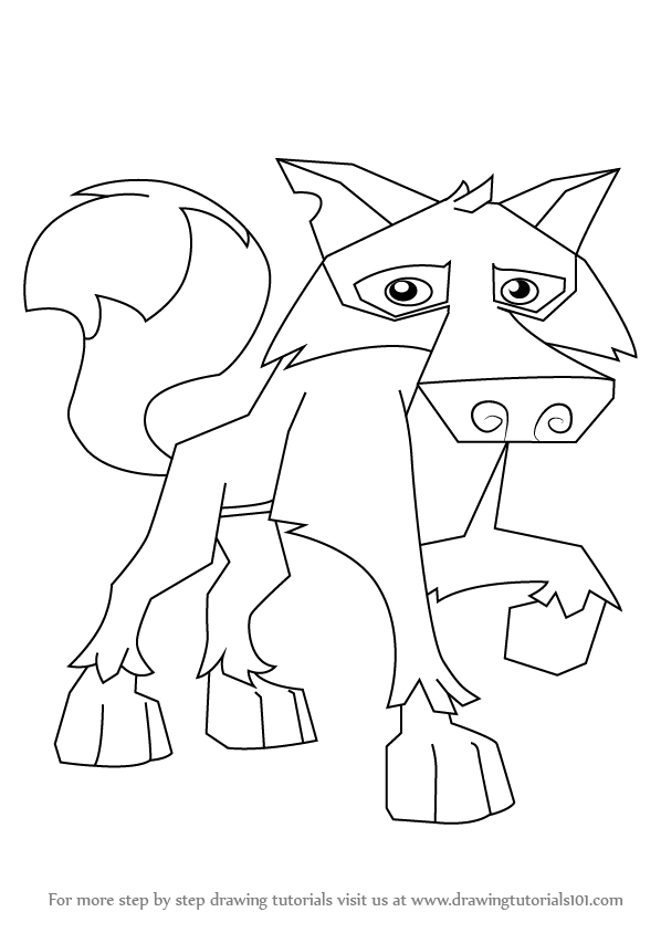 598x844 Learn How To Draw Wolf From Animal Jam (Animal Jam) Step By Step
