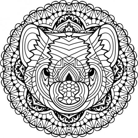450x450 Australian Animal. The Head Of A Tasmanian Devil With Patterns