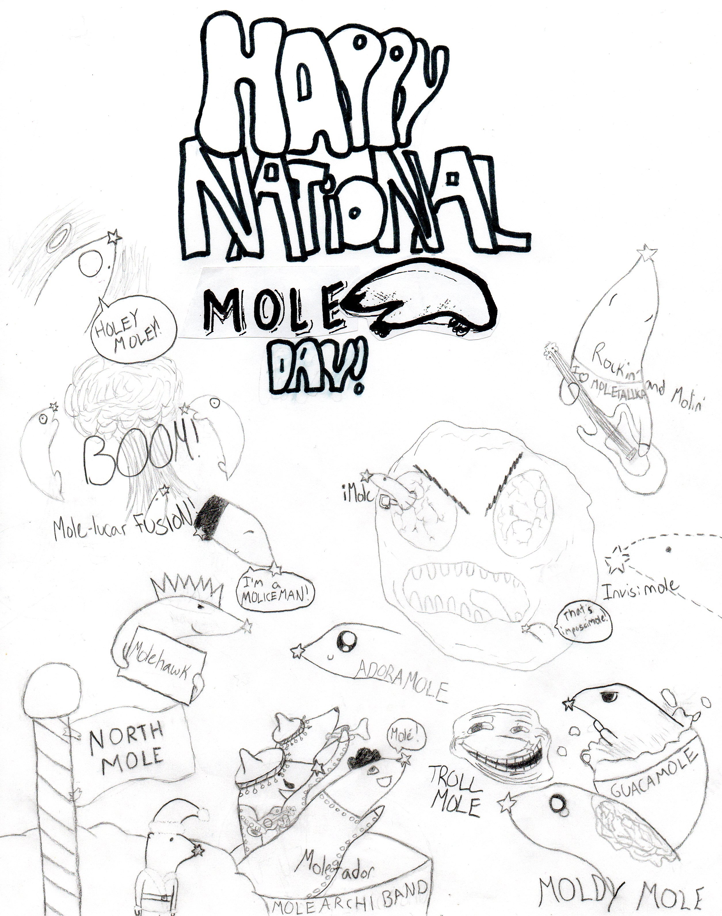 2509x3183 Mole Animal Pattern Free Draw To Color