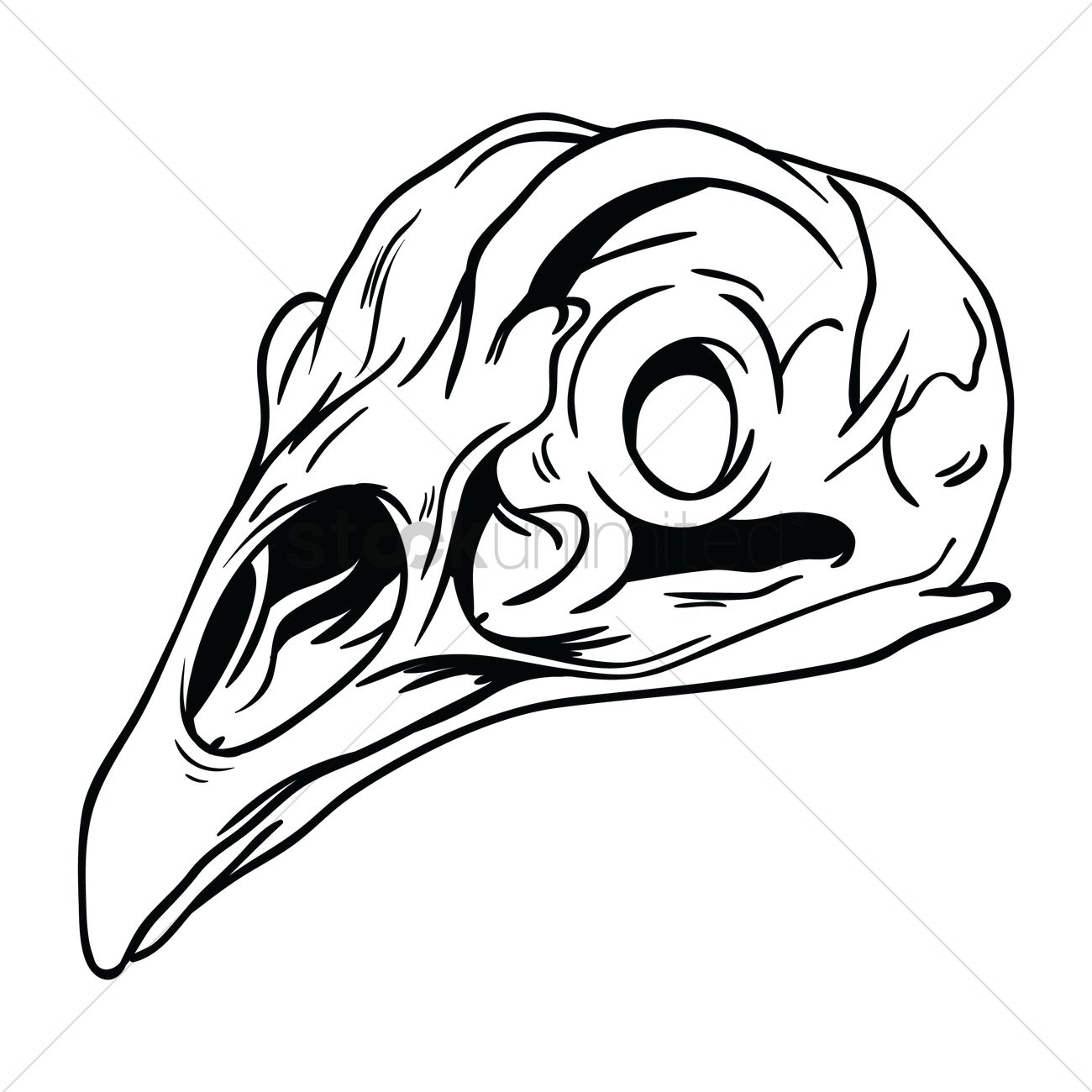 1300x1300 Free Rooster Skull Vector Image