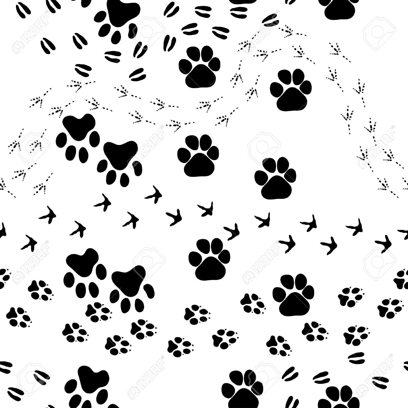 1300x1300 Animal Footprint Seamless Pattern. For Easy Making Seamless