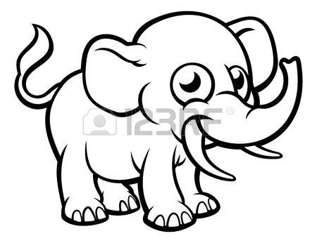 450x346 Elephant Playing With Water Cartoon Character Royalty Free