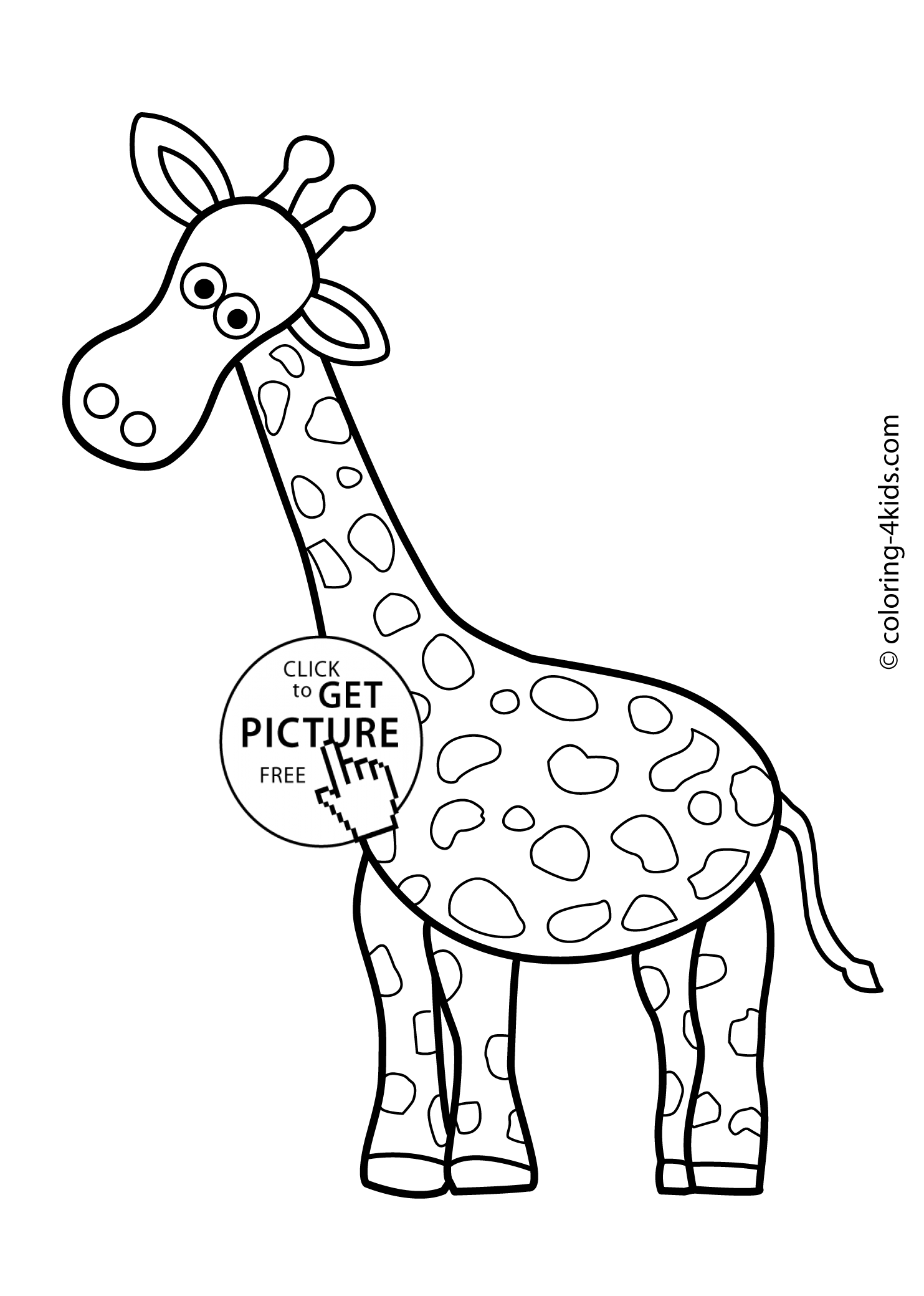 1483x2079 Giraffe Animals Coloring Pages For Kids, Printable Free Coloing