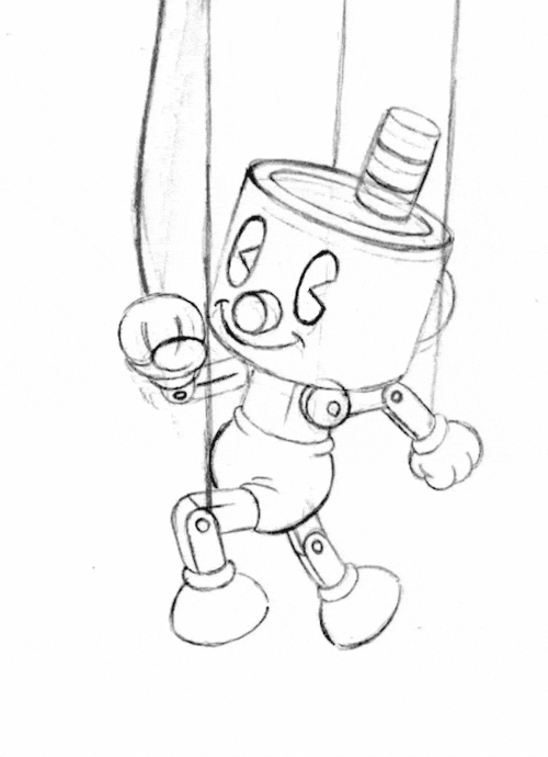 500x690 It's Puphead! This Dude Was Hard To Animate! Gif Animation