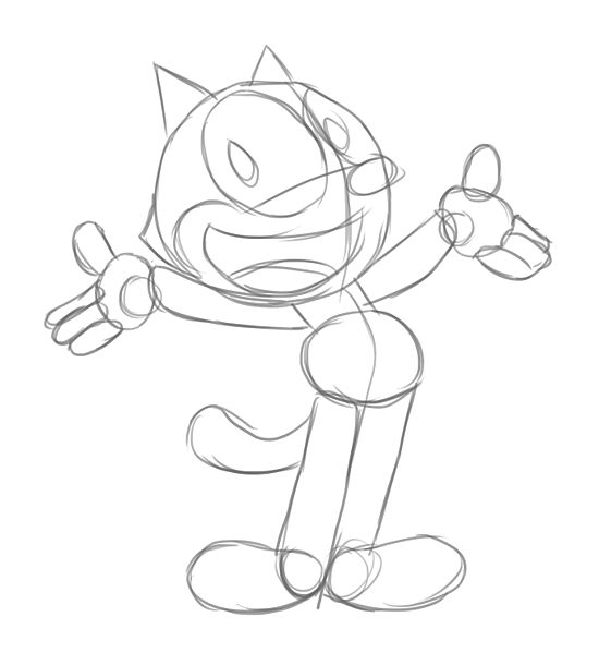 550x610 How To Draw Felix The Cat 13 Steps (With Pictures)