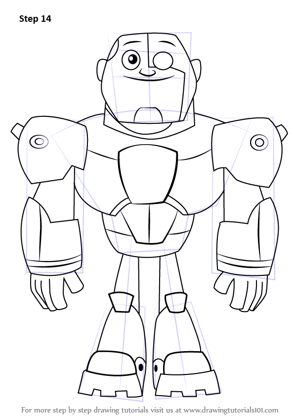 597x844 Learn How To Draw Cyborg From Teen Titans Go (Teen Titans Go