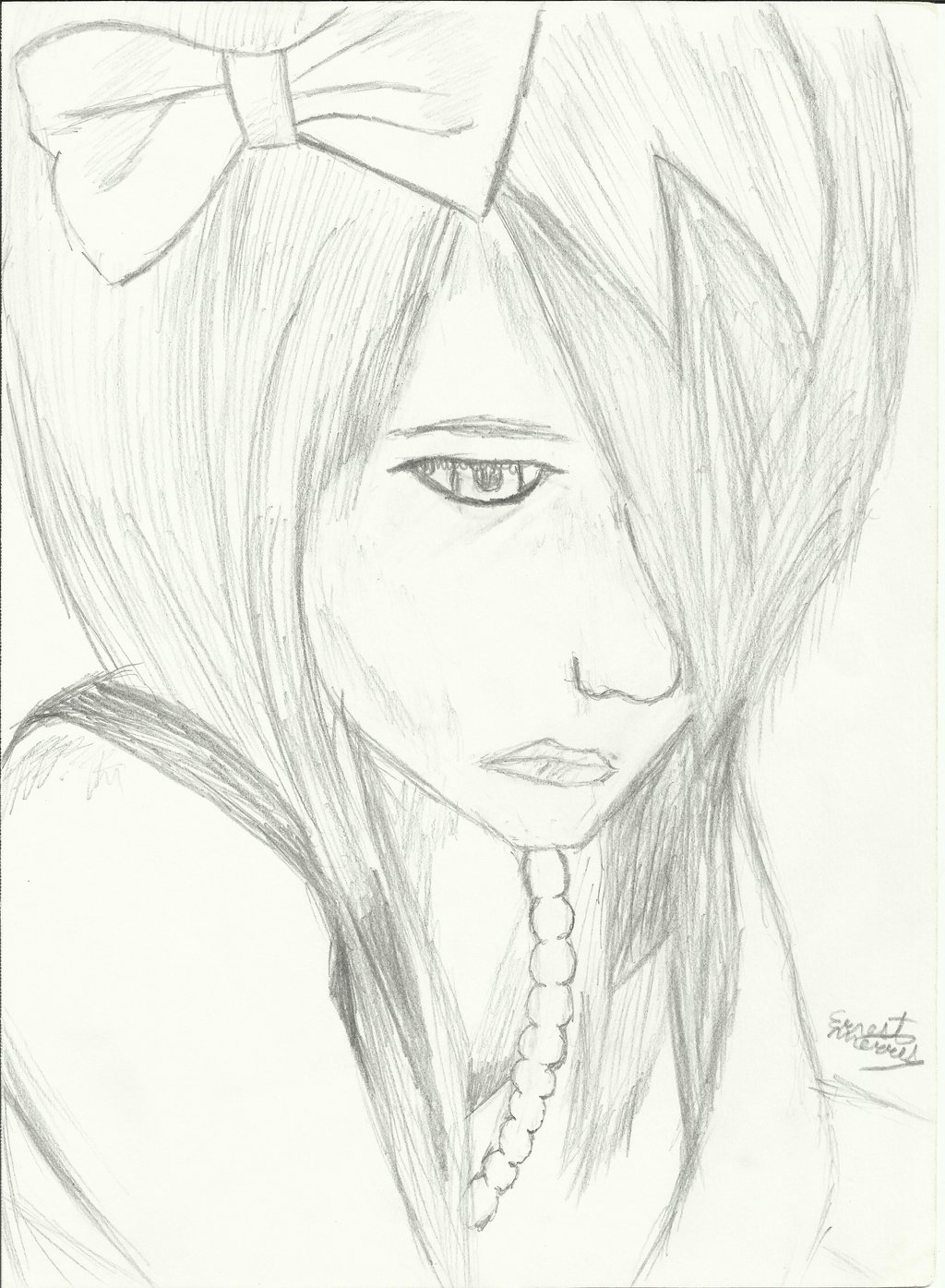 1024x1395 Sad Animated Girls Sketches Sad Anime Girlernestm719