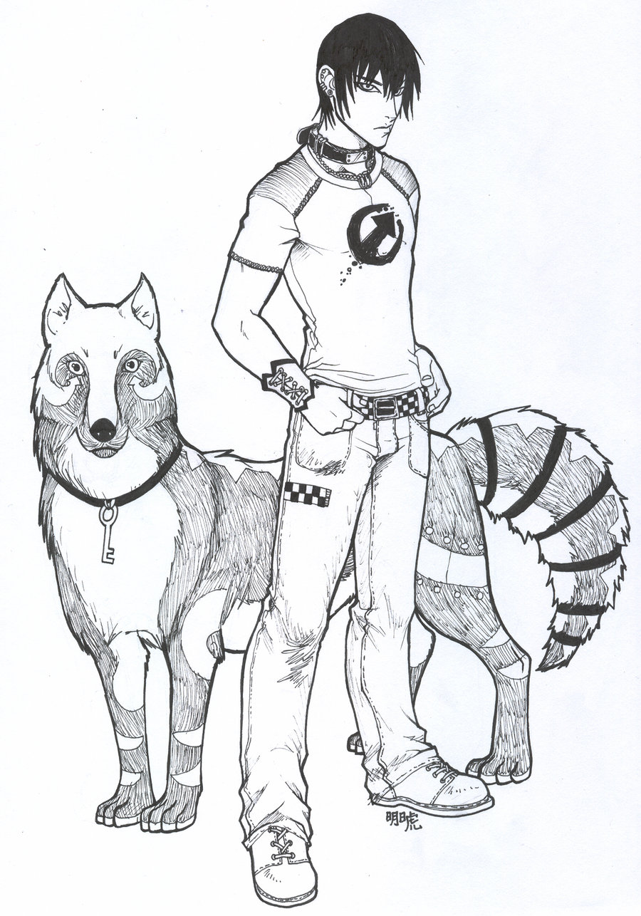 900x1286 Man And Wolf By Tarorae