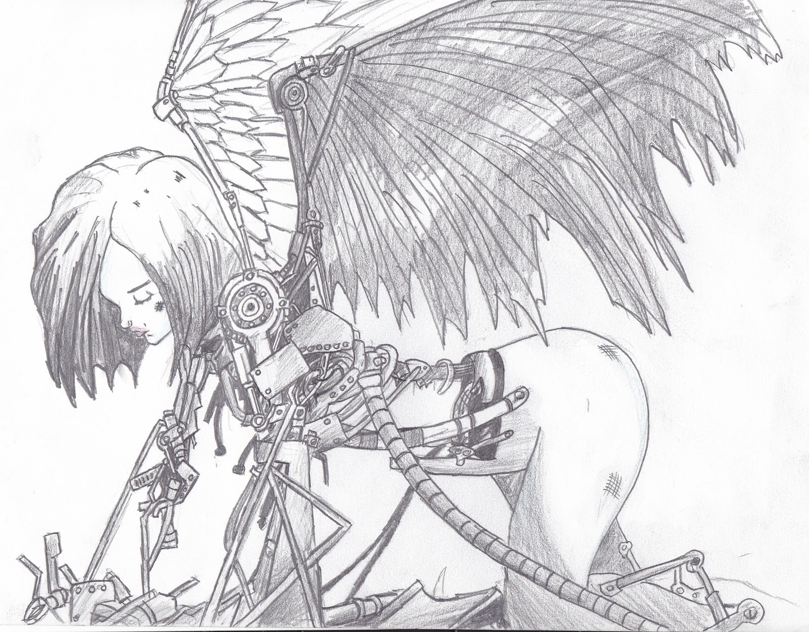 1600x1251 Anime Fight Pencil Art