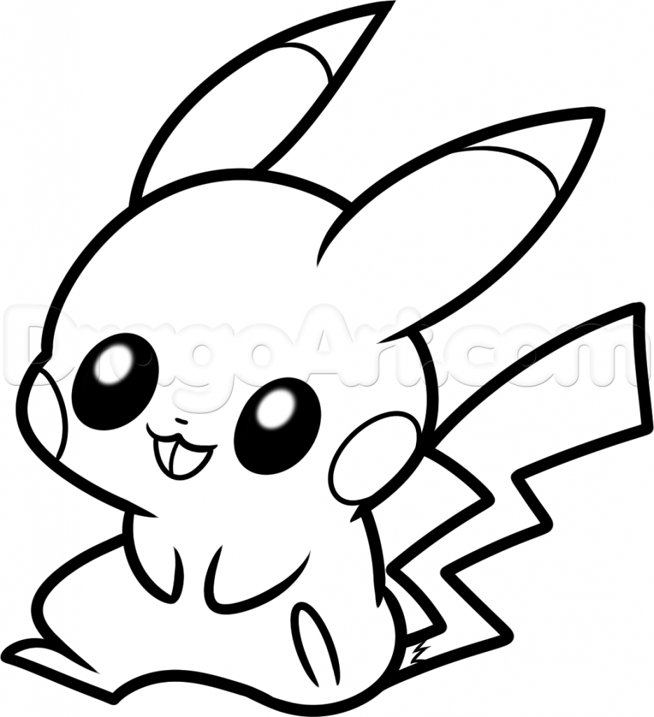 934x1024 Cute Pikachu Drawing How To Draw Baby Pikachu, Stepstep, Pokemon
