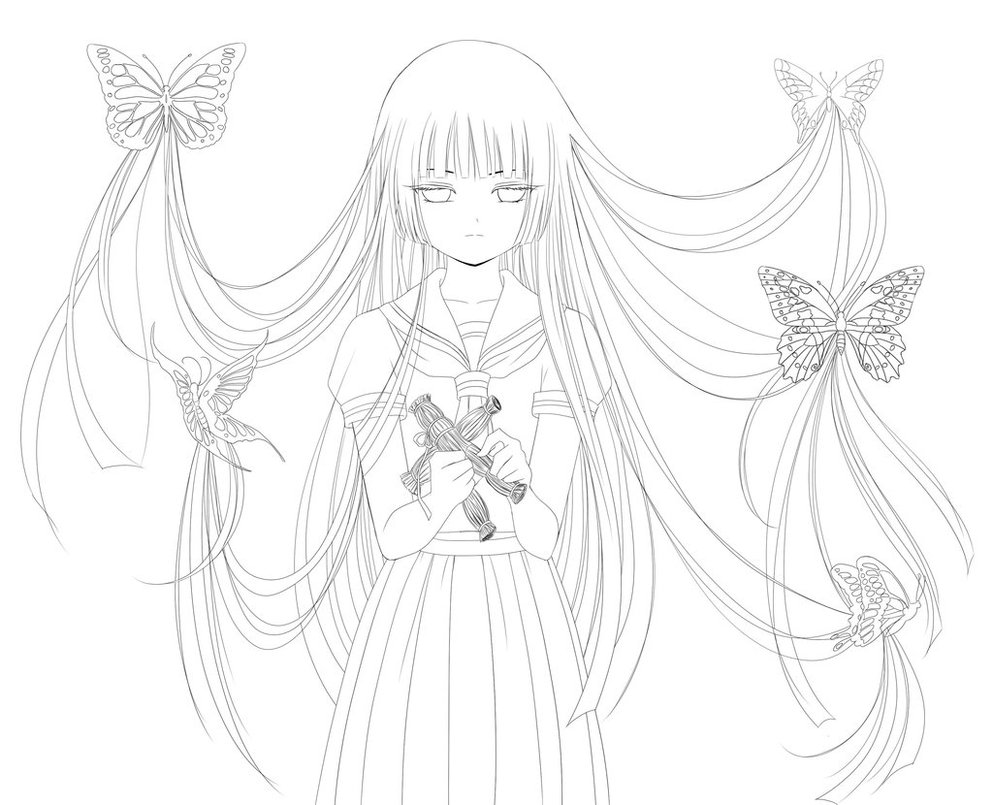 993x805 Lineart Hell Girl By Rurutia8