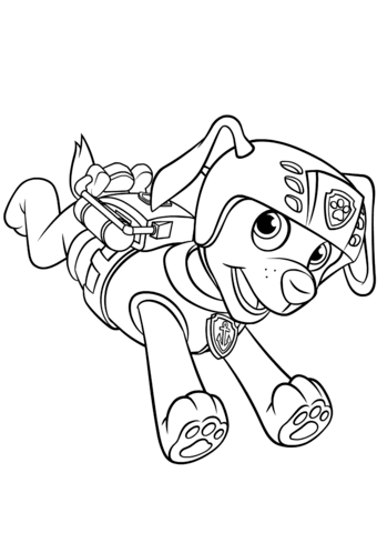 340x480 Zuma With Scuba Gear Backpack Coloring Page Free Printable