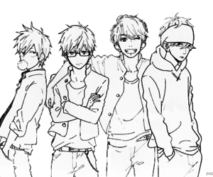 300x250 Anime Group Drawings