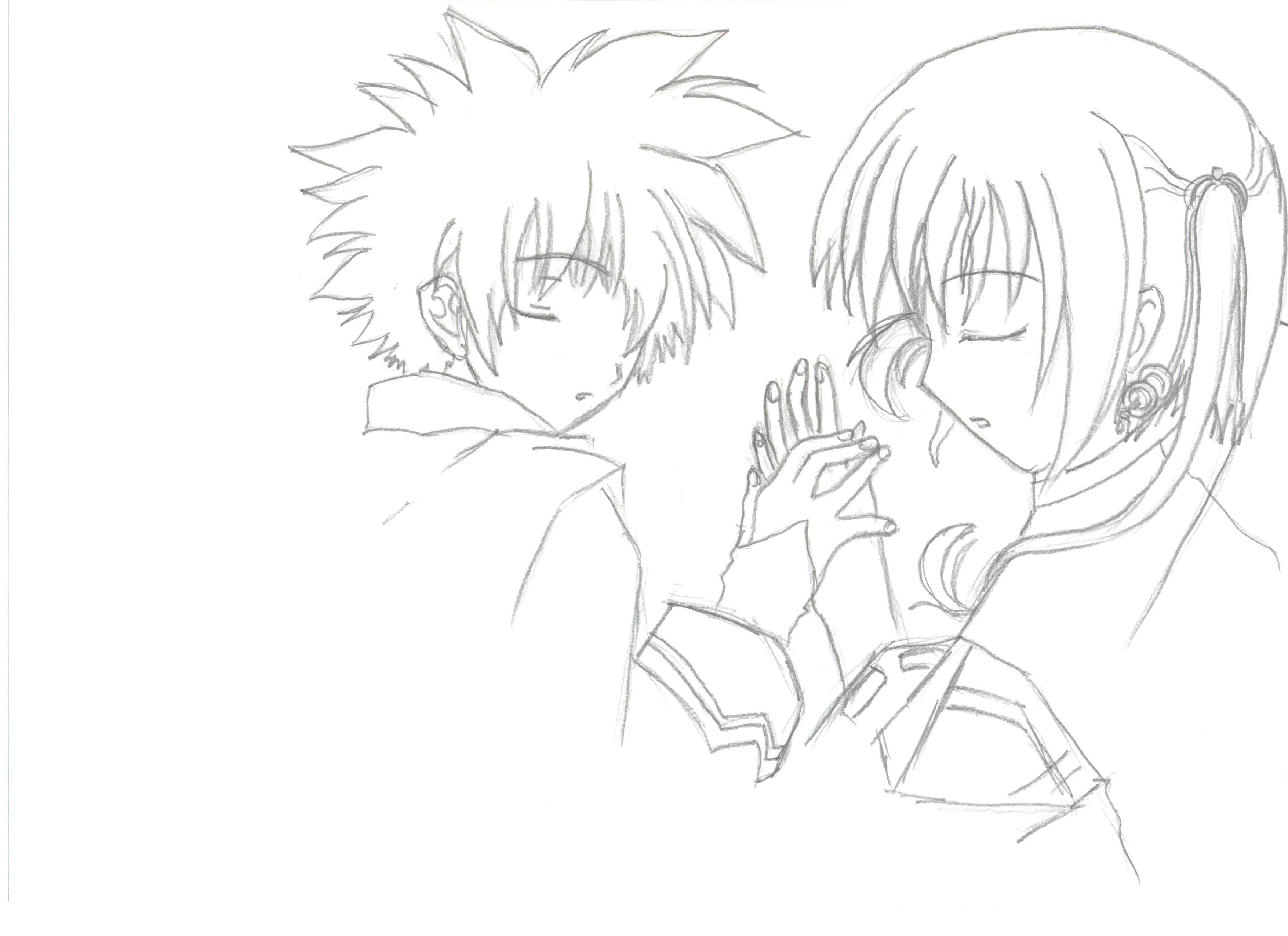 3510x2550 Anime Boy And Girl Drawing