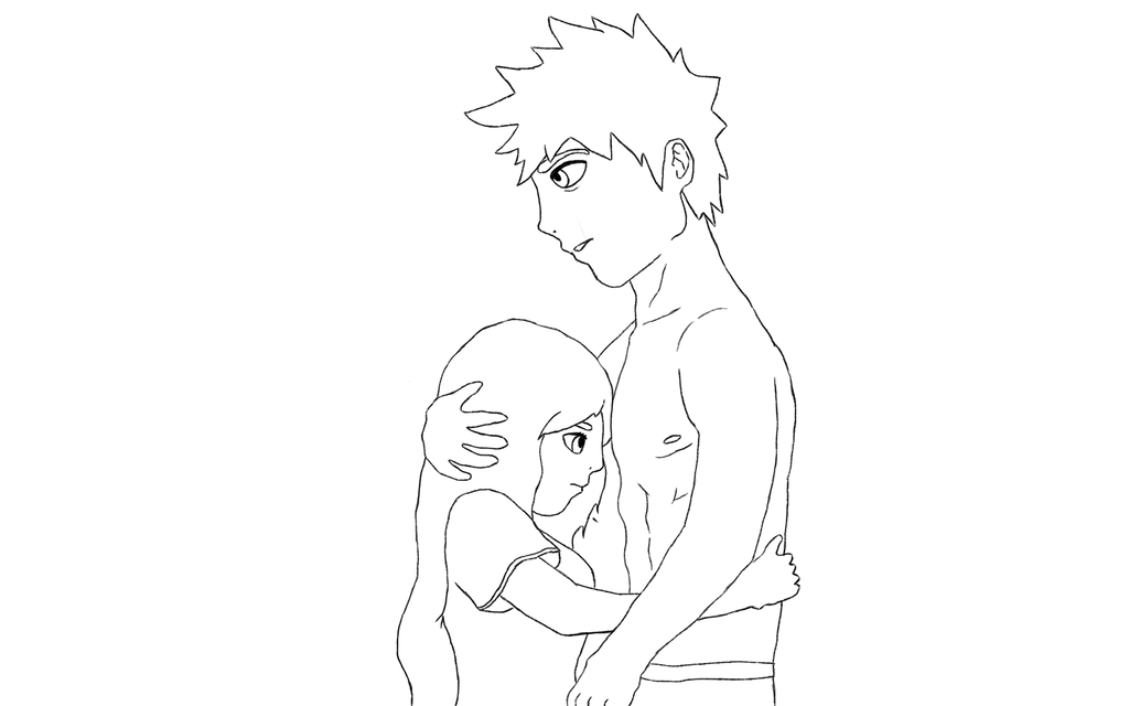 1024x640 Anime Boy And Girl (Sketch) By Xhat