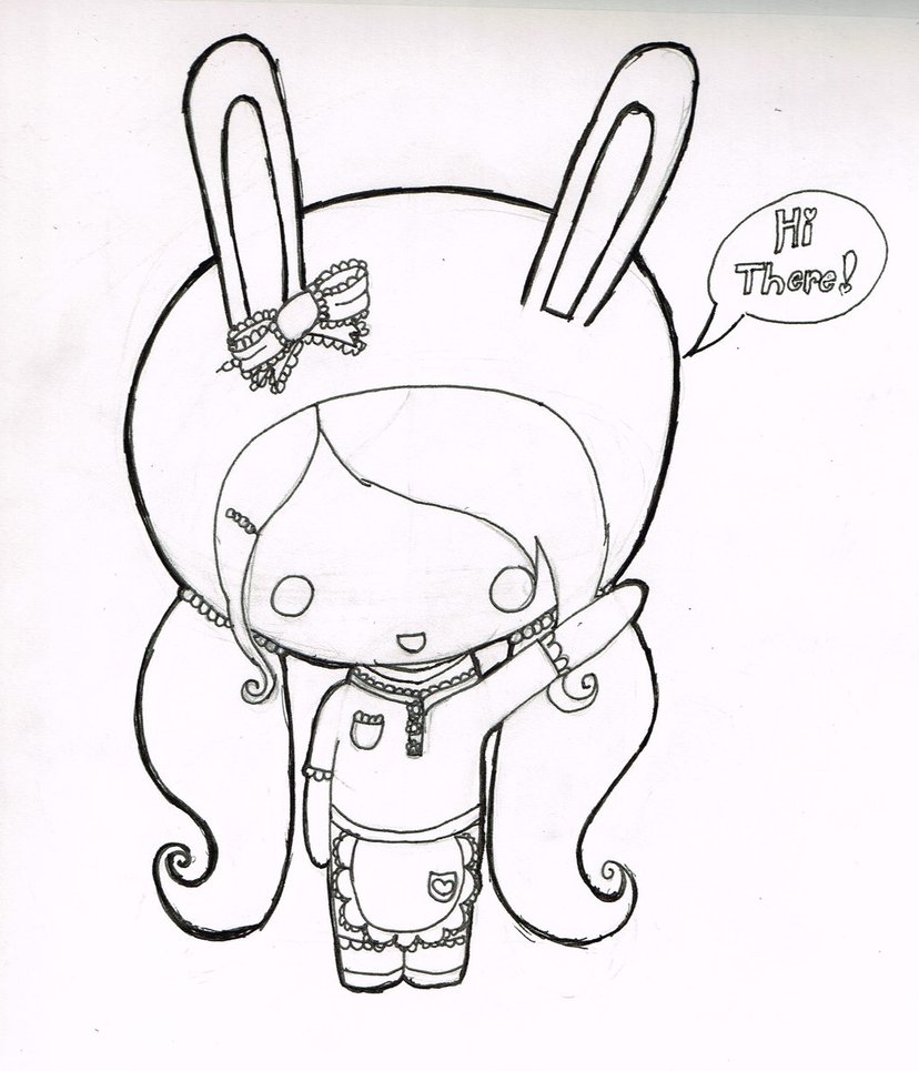 828x965 Kawaii Bunny Waitress Sketch By Katt776311 On Drawing