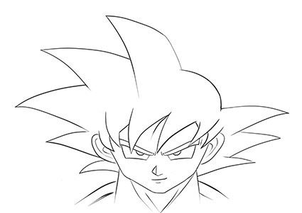 425x301 How To Draw Son Goku Face