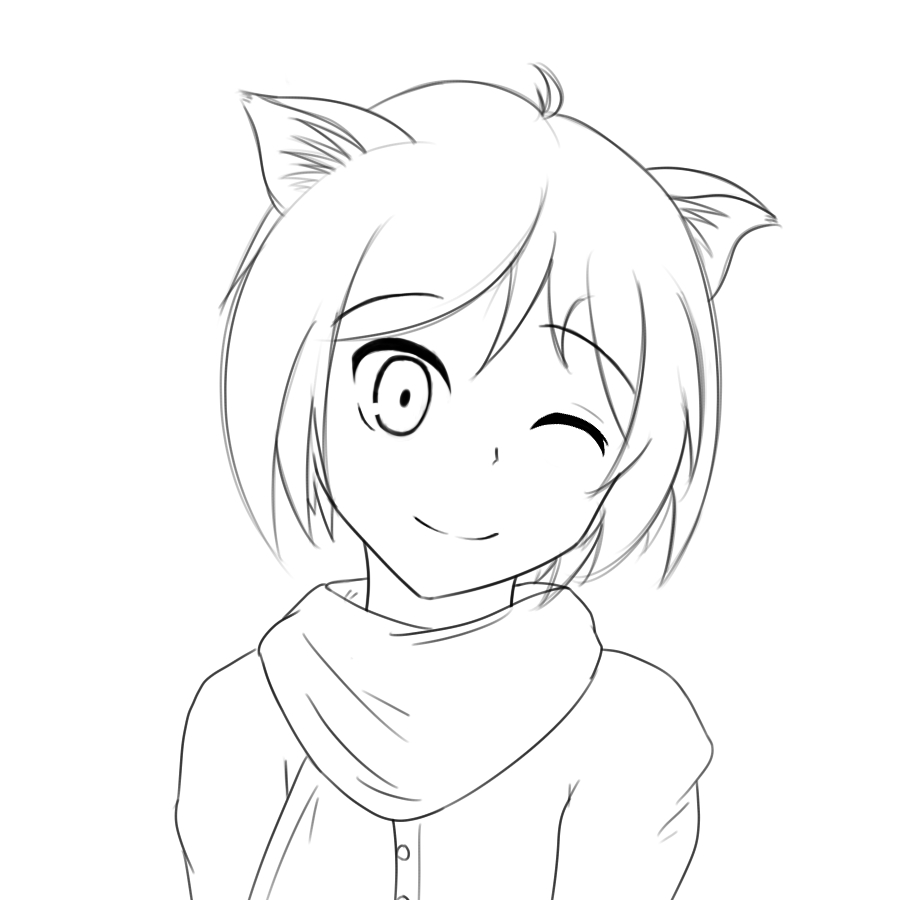 Anime Cat Drawing at GetDrawings | Free download