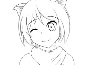 300x210 Anime Cat Girl Drawing